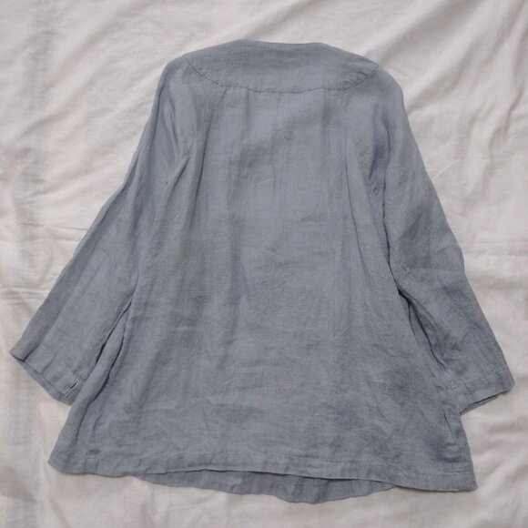 Fog Linen inen V-Neck Gathered Blouse - Picture 7 of 7
